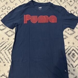 Puma Men's Navy Blue T-Shirt. Size s